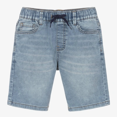 Shop Mayoral Nukutavake Boys Blue Jersey Denim Shorts