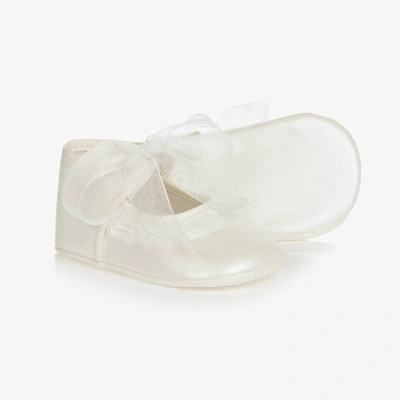 Shop Beatrice & George Baby Girls Ivory Pre-walker Shoes