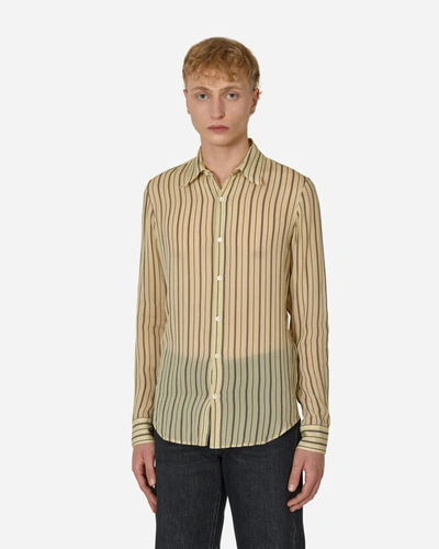 Shop Dries Van Noten Striped Sheer Shirt In Beige