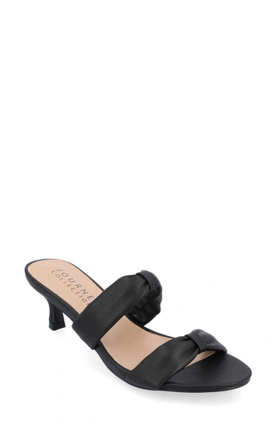 Shop Journee Collection Dyllan Kitten Heel Sandal In Black