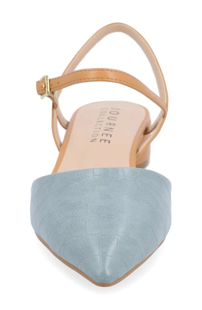 Journee Collection Brynn Croc Embossed Pump In Blue
