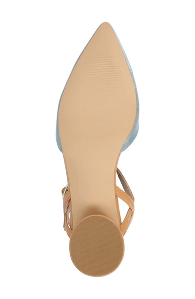 Journee Collection Brynn Croc Embossed Pump In Blue