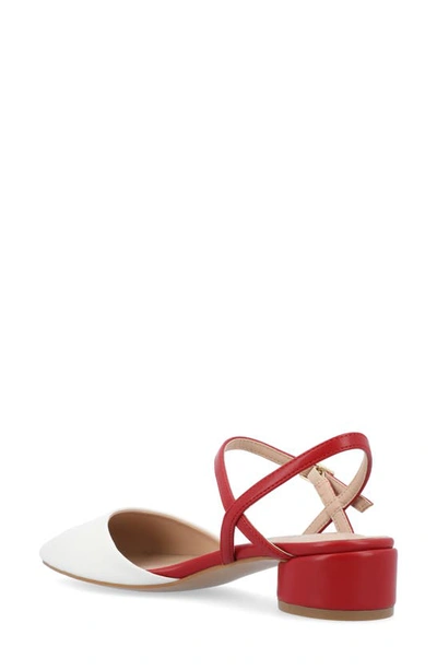 Journee Collection Brynn Croc Embossed Pump In White