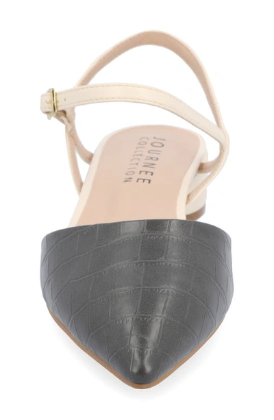 Journee Collection Brynn Croc Embossed Pump In Charcoal