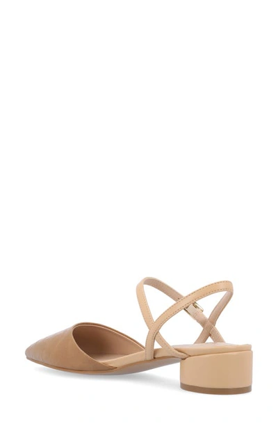 Journee Collection Brynn Croc Embossed Pump In Tan