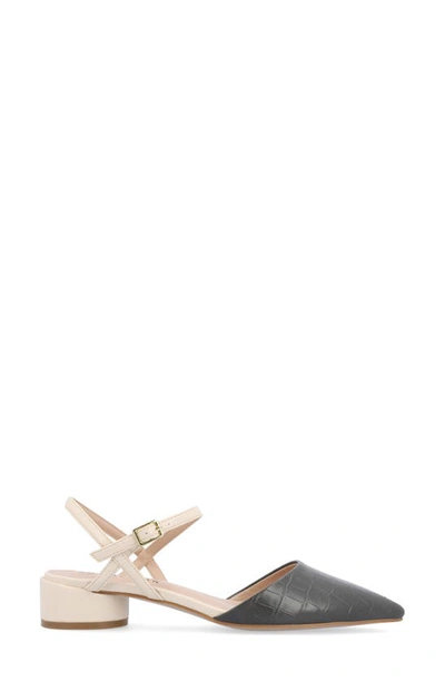 Journee Collection Brynn Croc Embossed Pump In Charcoal