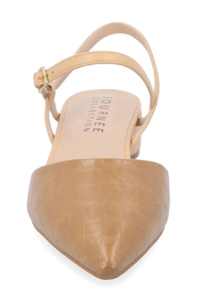 Journee Collection Brynn Croc Embossed Pump In Tan