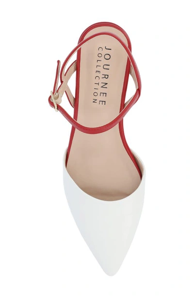 Journee Collection Brynn Croc Embossed Pump In White