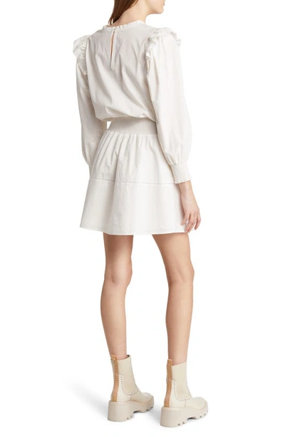 Shop Rails Faren Smocked Long Sleeve Minidress In White