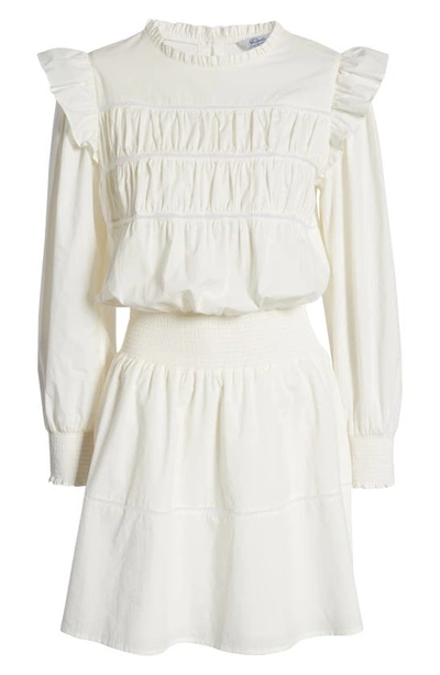 Shop Rails Faren Smocked Long Sleeve Minidress In White