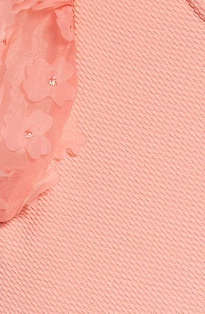 Bcbg Kids' Embellished Puff Sleeve Knit Dress In Hot Coral