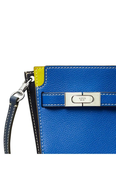 Shop Tory Burch Petite Lee Radziwill Pebbled Leather Double Bucket Bag In Garden Blue