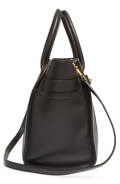Shop Mulberry Small Zipped Bayswater Leather Satchel In Black