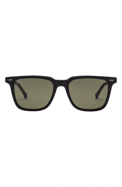 Shop Electric Birch 53mm Polarized Square Sunglasses In Matte Black/ Grey Polar
