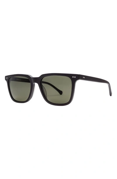 Shop Electric Birch 53mm Polarized Square Sunglasses In Matte Black/ Grey Polar