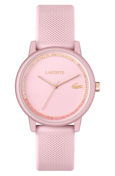 Shop Lacoste 12.12 Go Silicone Strap Watch, 36mm In Pink M-o-p