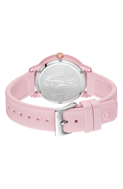 Shop Lacoste 12.12 Go Silicone Strap Watch, 36mm In Pink M-o-p