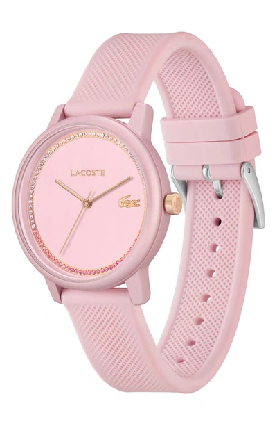 Shop Lacoste 12.12 Go Silicone Strap Watch, 36mm In Pink M-o-p