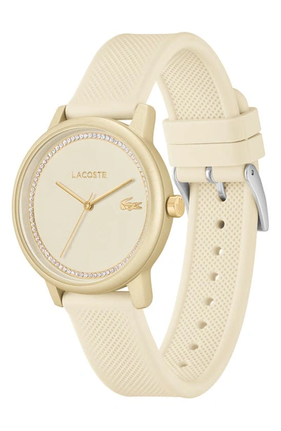 Shop Lacoste 12.12 Go Silicone Strap Watch, 36mm In White M-o-p