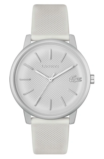 Shop Lacoste 12.12 Move Silicone Strap Watch, 42mm In White