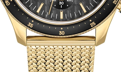 Shop Lacoste Neoheritage Chronograph Mesh Bracelet Watch, 43mm In Black