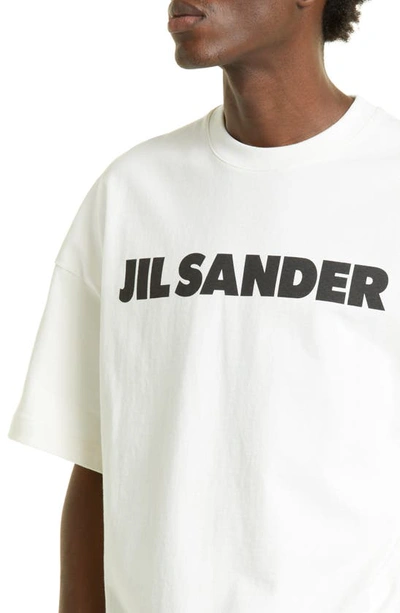 Shop Jil Sander Brand Graphic Tee In Porcelain