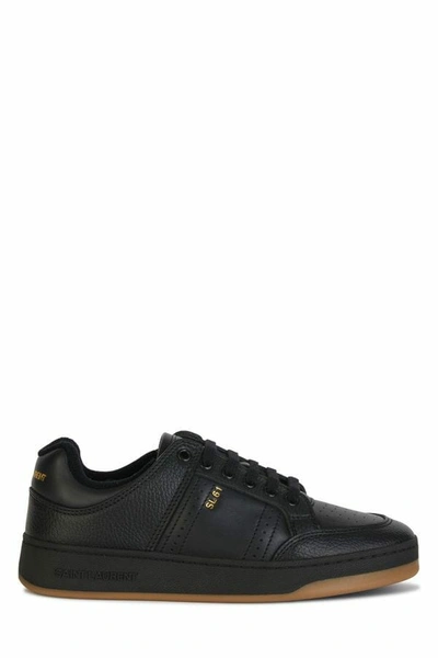 Shop Saint Laurent Calf Leather Low Top Men's Sneakers In Black