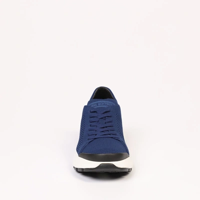 Shop Neil Barrett Textile And Leather Men's Sneaker In Blue