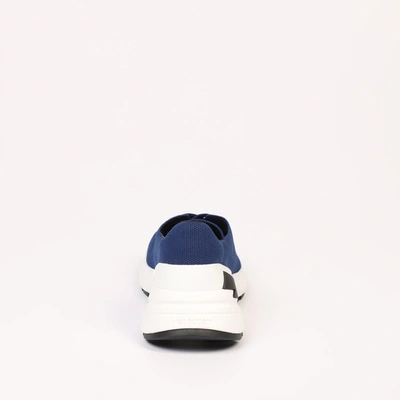 Shop Neil Barrett Textile And Leather Men's Sneaker In Blue