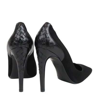 Shop Bottega Veneta Women's Suede Leather Kid Luxe Heels In Black