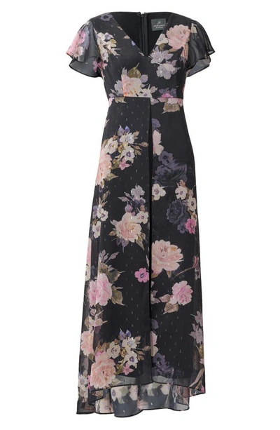 Shop Adrianna Papell Floral Overlay Jumpsuit In Black Multi