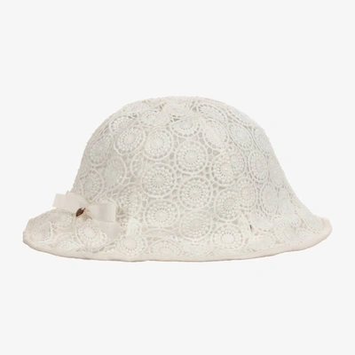 Shop Mayoral Girls Ivory Lace Sun Hat