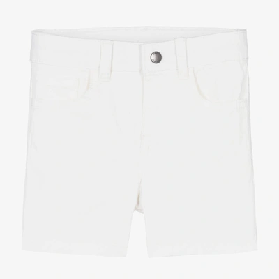 Shop Mayoral Boys Ivory Cotton Twill Shorts
