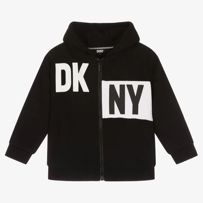 Shop Dkny Boys Black Logo Zip-up Hoodie