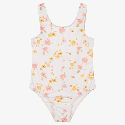 Shop The New Society Girls White Floral Swimsuit
