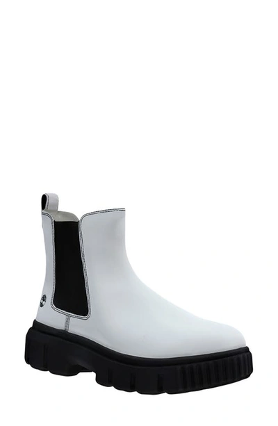 Shop Timberland Greyfield Chelsea Boot In White Full Grain