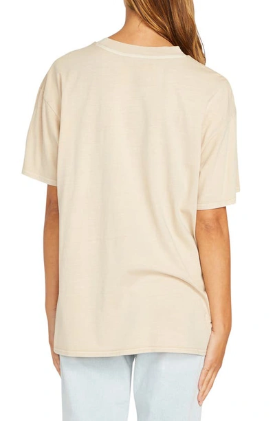 Shop Volcom Stones Throw Oversize Organic Cotton Graphic Tee In Taupe