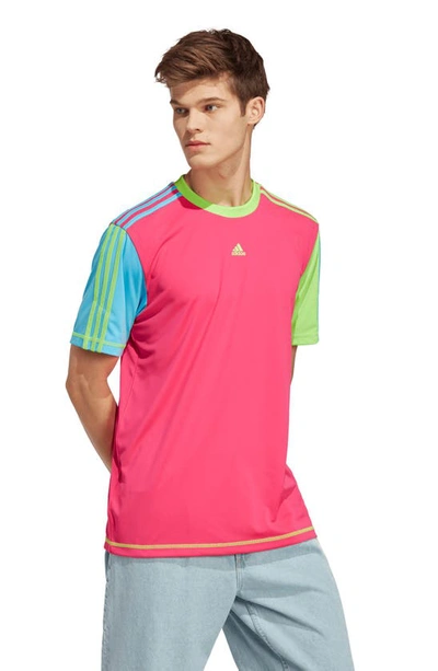 Shop Adidas Sportswear Aeroready Colorblock T-shirt In Shock Pink