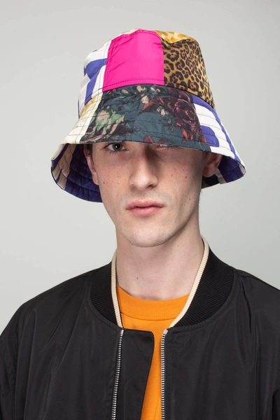 Dries Van Noten Patchwork-print Wide-brim Shell Bucket Hat
