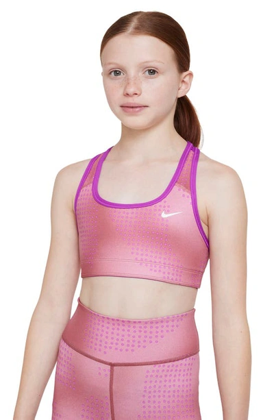 Nike Swoosh Big Kids' (girls') Reversible Sports Bra In Viv Purple/ Pink/ Lilac/ White