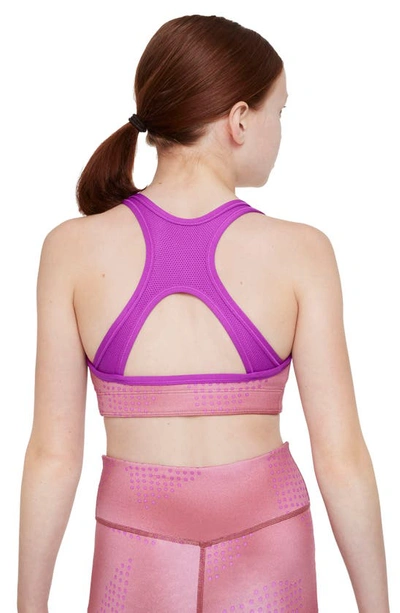 Nike Swoosh Big Kids' (girls') Reversible Sports Bra In Viv Purple/ Pink/ Lilac/ White