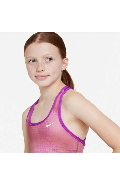 Nike Swoosh Big Kids' (girls') Reversible Sports Bra In Viv Purple/ Pink/ Lilac/ White