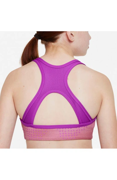 Nike Swoosh Big Kids' (girls') Reversible Sports Bra In Viv Purple/ Pink/ Lilac/ White
