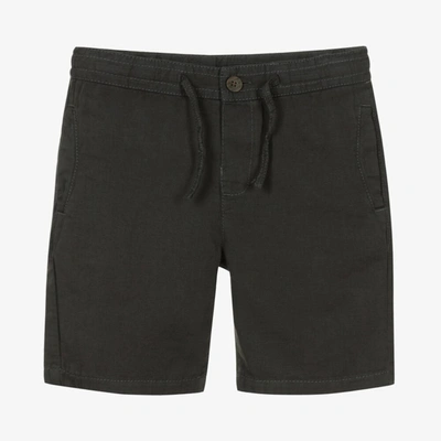 Shop Mayoral Boys Grey Cotton & Linen Shorts