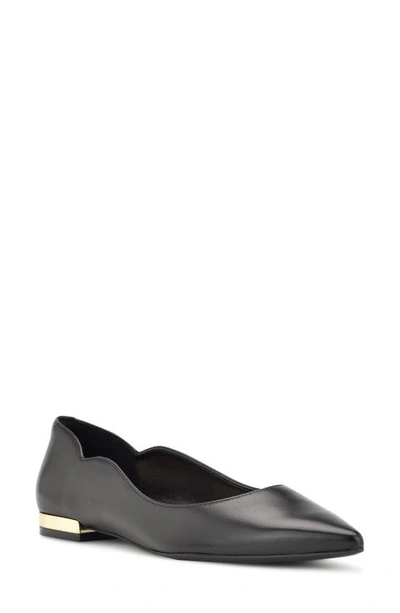 Shop Nine West Lovlady Pointed Toe Flat In Black