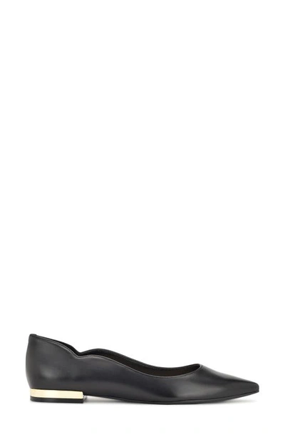 Shop Nine West Lovlady Pointed Toe Flat In Black