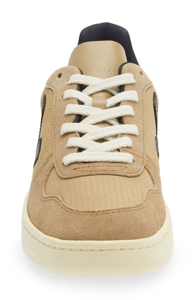 Veja V-10 Low Top Sneaker In Dune Black