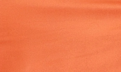 Shop Mac Duggal Ruched Satin Corset Gown In Burnt Orange
