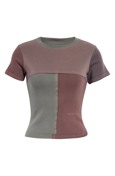 Shop Eckhaus Latta Colorblock Lapped Cotton Jersey T-shirt In Overcast