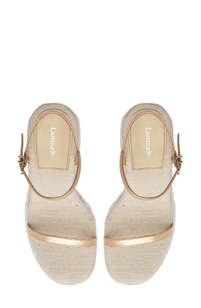 Shop Larroude Wanda Platform Sandal In Gold